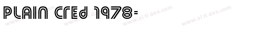 Plain Cred 1978字体转换